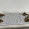 APETISTAS Italian Marble Trays in White Gold Palm Trees Handles - Image 2