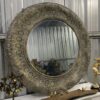 REGINA LARGE GOLD METAL ROUND MIRROR - Image 2