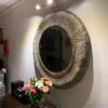 REGINA LARGE GOLD METAL ROUND MIRROR - Image 4