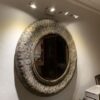 REGINA LARGE GOLD METAL ROUND MIRROR - Image 5