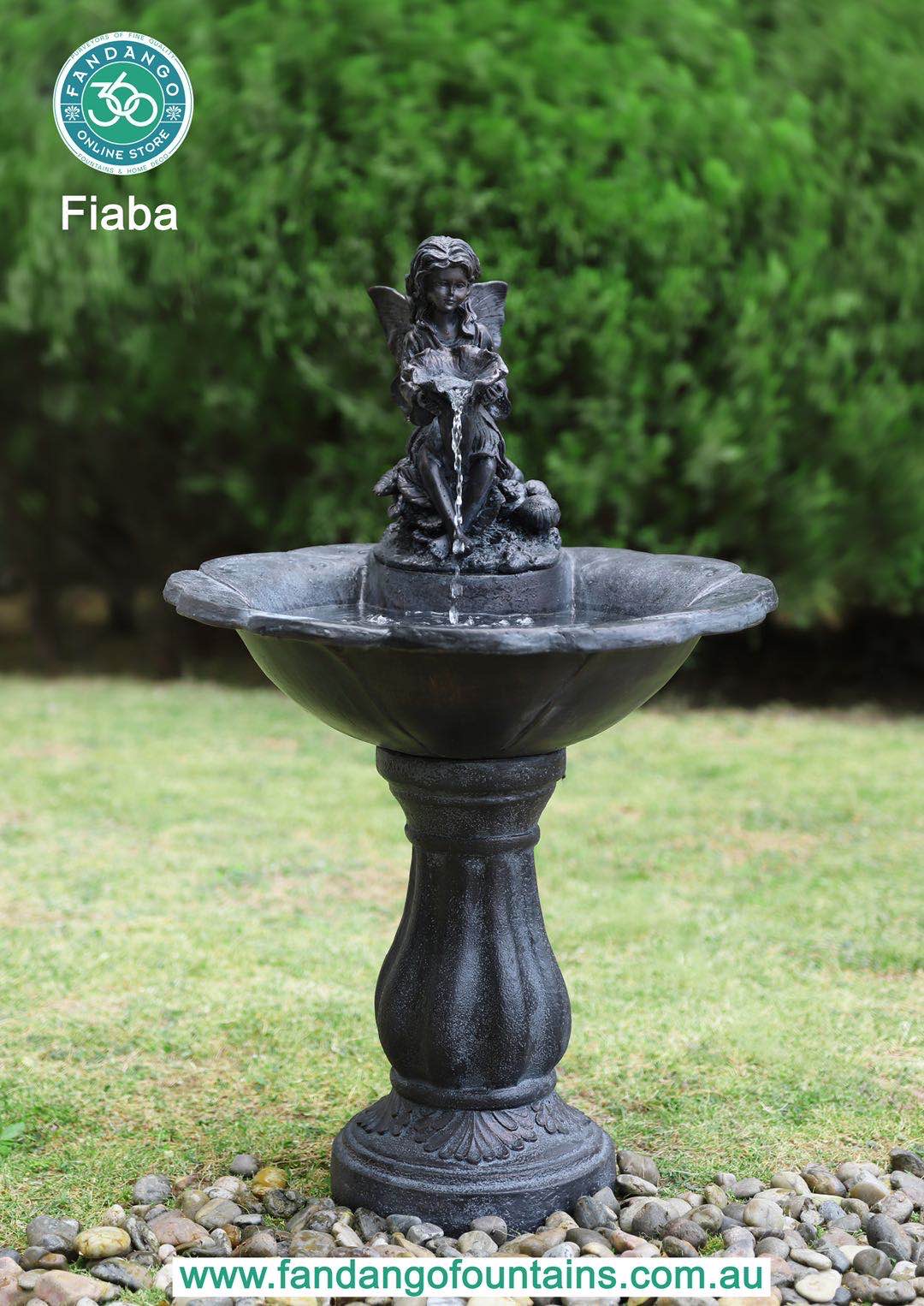 Fiaba Solar Powered Fairy Water Feature, Solar Powered Water Features Outdoor Australia