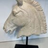 Cheval Horse Head in Marble Finish on Metal Stand